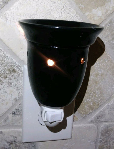 Embossed Ceramic Electric Wax Melter & Candle Warmer 2in1 (Black